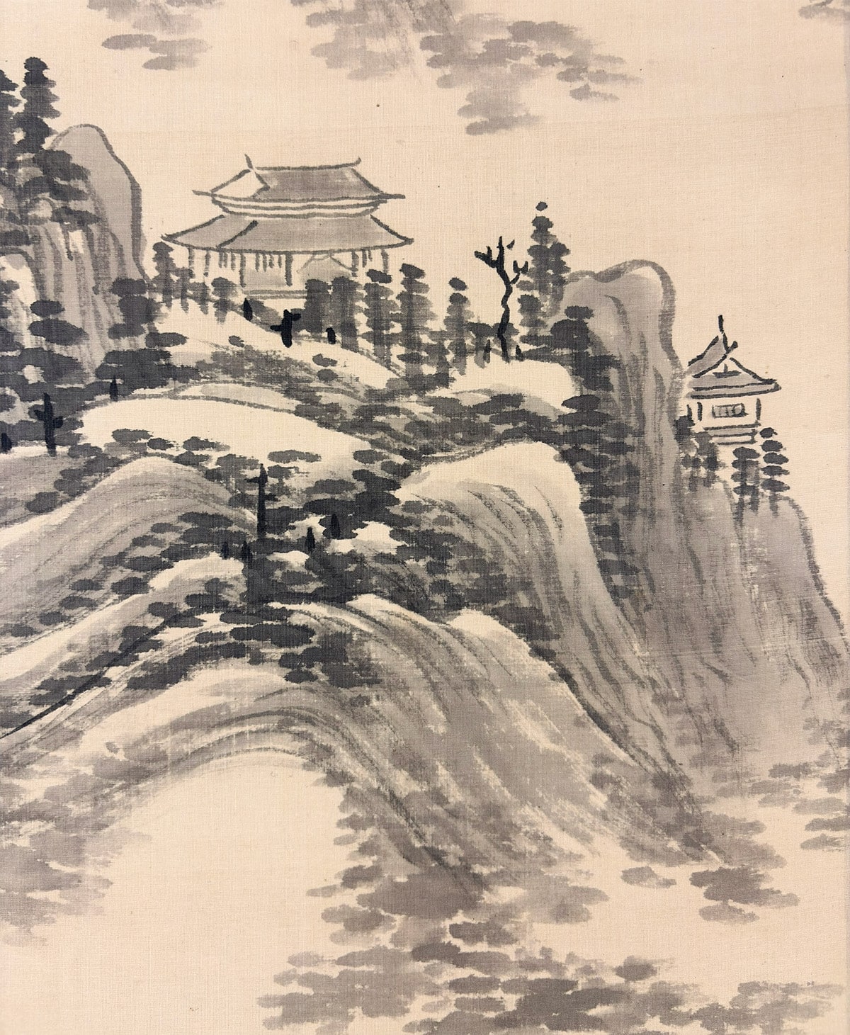 横山 雲南 (黄仲祥) 【水墨山水（別号：雲安）】 掛軸 詳細写真