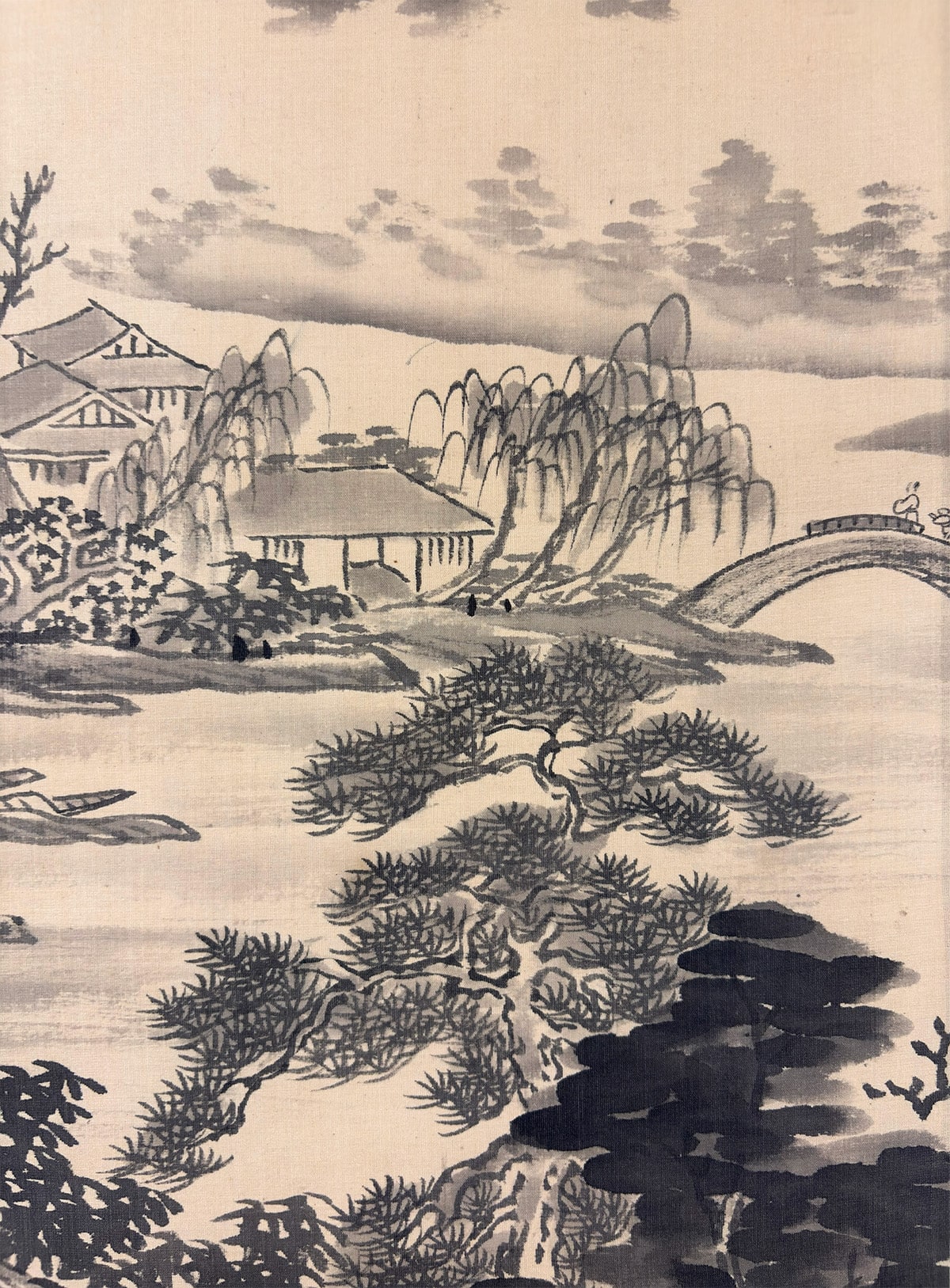 横山 雲南 (黄仲祥) 【水墨山水（別号：雲安）】 掛軸 詳細写真