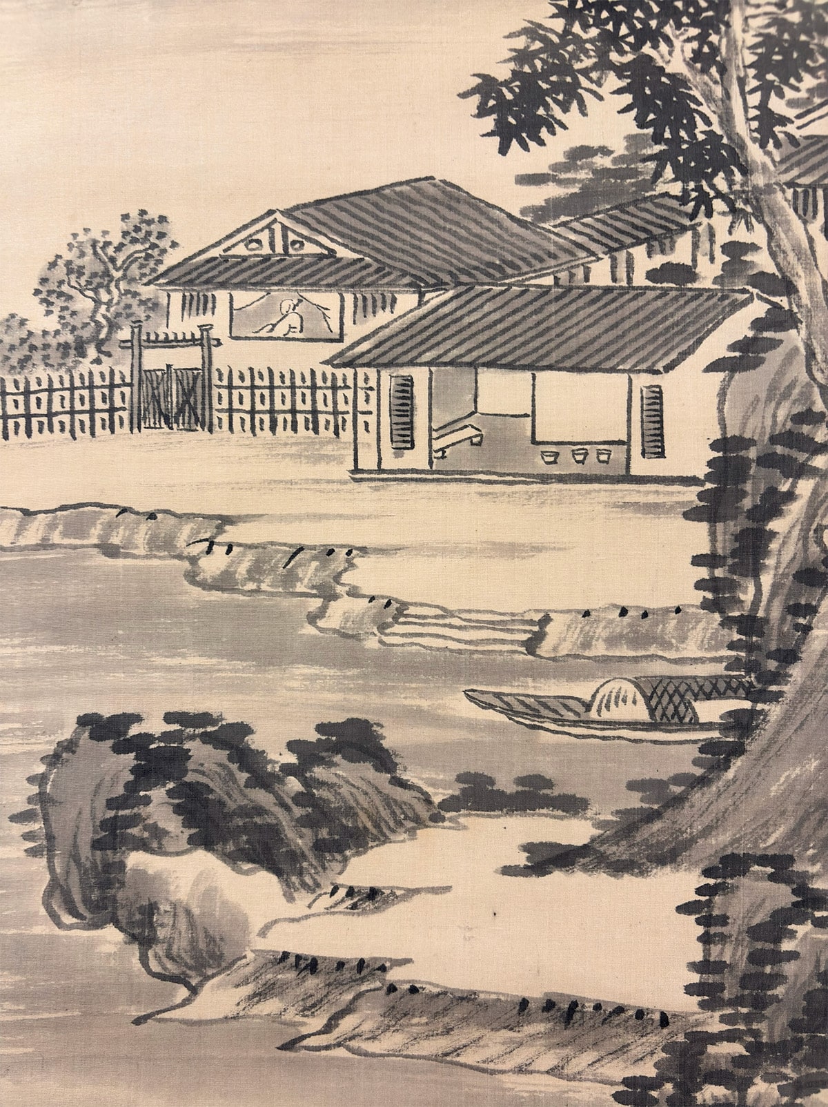 横山 雲南 (黄仲祥) 【水墨山水（別号：雲安）】 掛軸 詳細写真