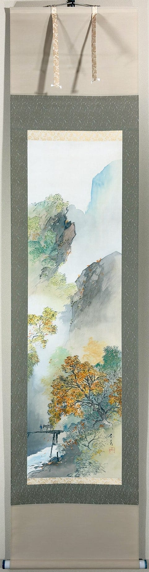 芝村 春晁 【秋景山水】 掛軸 - Shibamura Shunchou, Japanese hanging scroll (kakejiku)