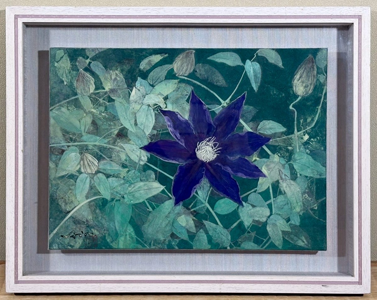 染谷 香理 【旅人（クレマチス）｜額】 絵画・額装 - Japanese framed painting