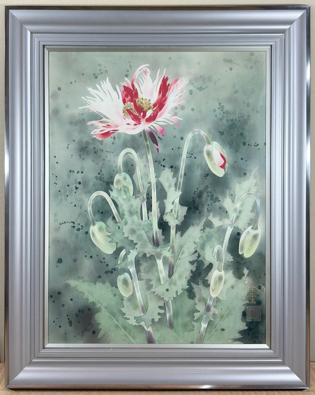楠本 宗平 【芥子の花｜額（20号）】 絵画・額装 - Kusumoto Souhei, Japanese framed painting