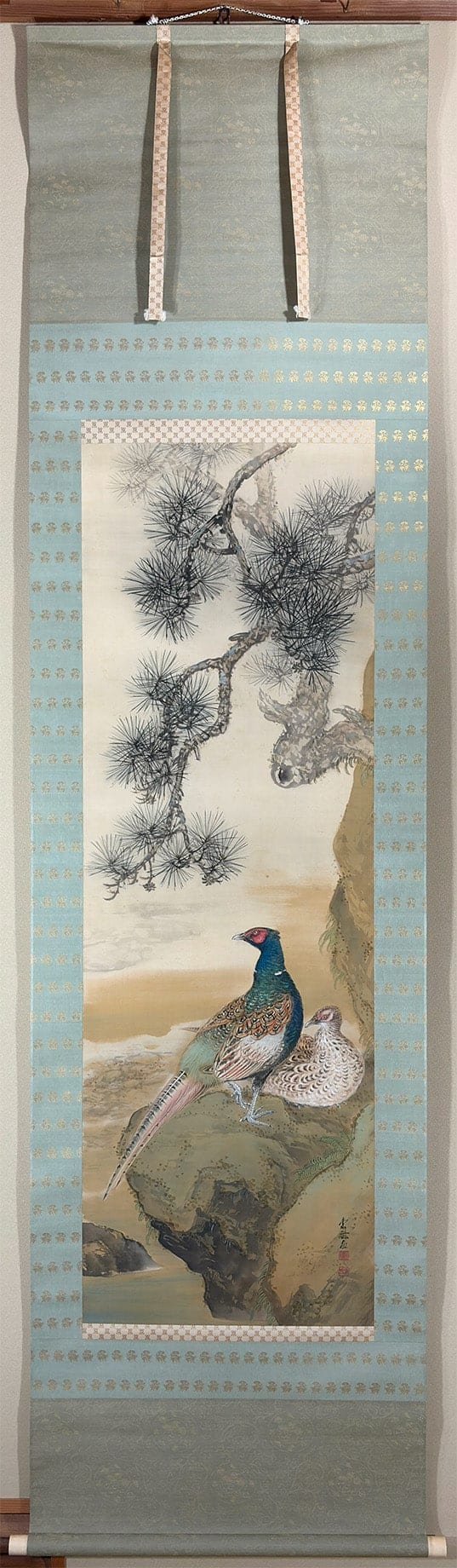 広瀬 東畝 【松雉】 掛軸 - Hirose Touho, Japanese hanging scroll (kakejiku)