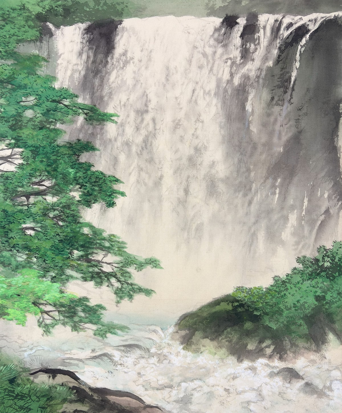 川島 梅関 【緑谿懸泉】 掛軸 詳細写真