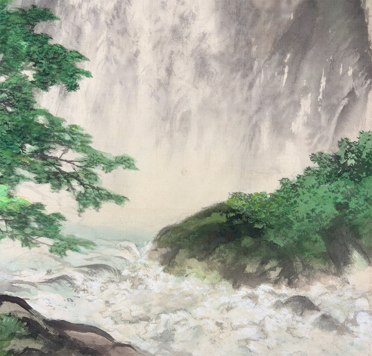 川島 梅関 【緑谿懸泉】 掛軸 詳細写真