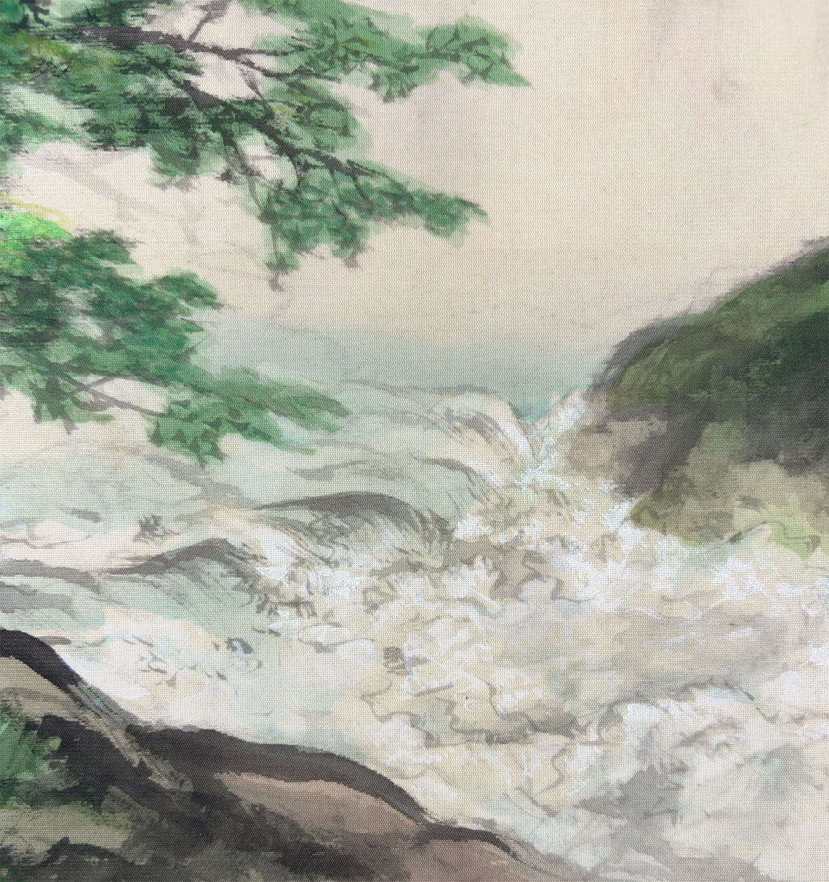 川島 梅関 【緑谿懸泉】 掛軸 詳細写真