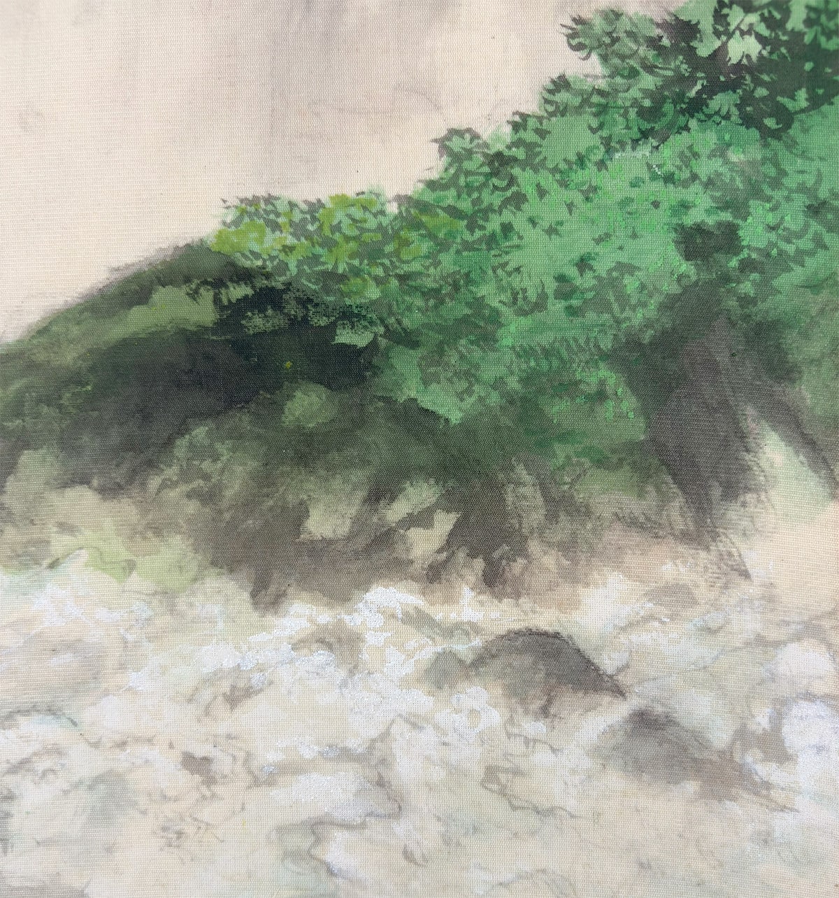 川島 梅関 【緑谿懸泉】 掛軸 詳細写真