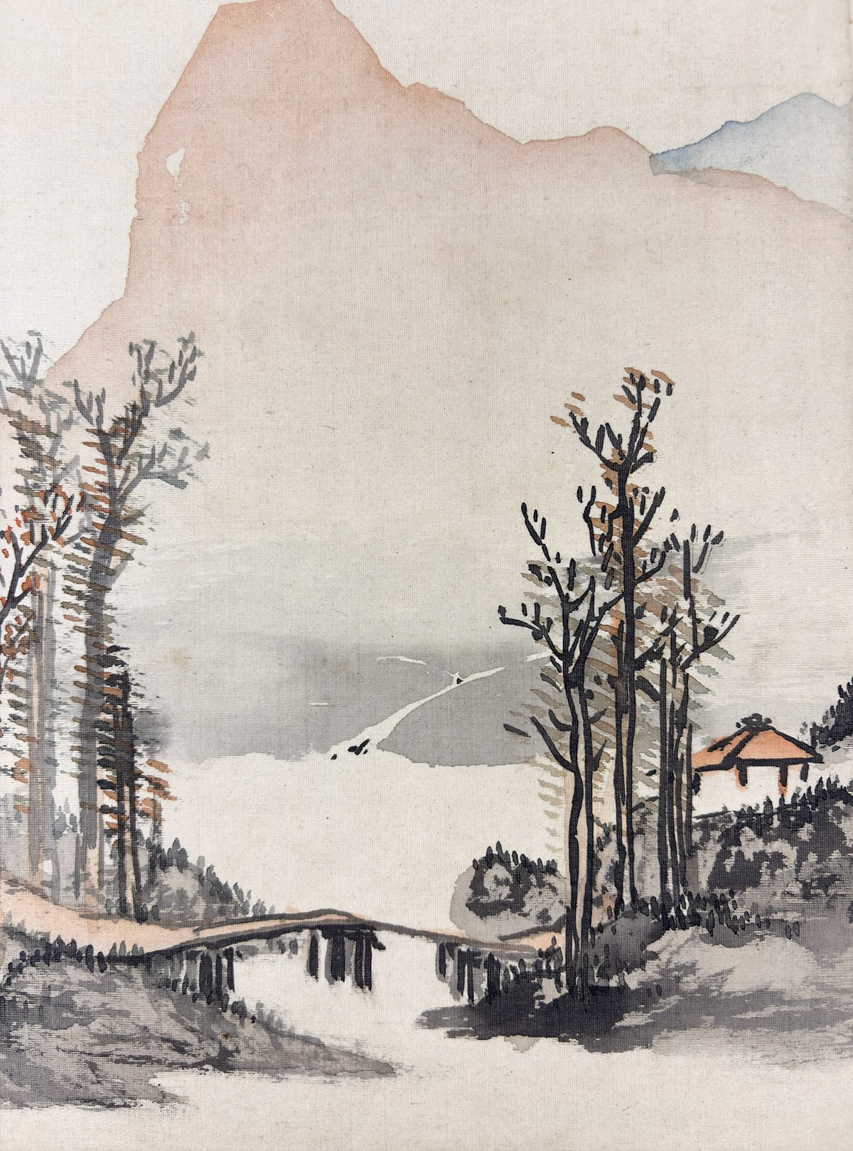 山岡 米華 【秋山居（山水）】 掛軸 詳細写真