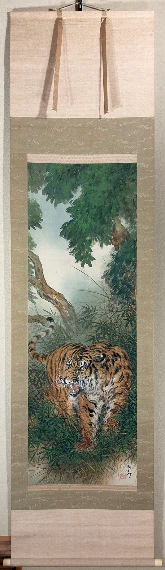 三尾 呉石 【蒼清（猛虎）】 掛軸 - Mio Goseki, Japanese hanging scroll (kakejiku)