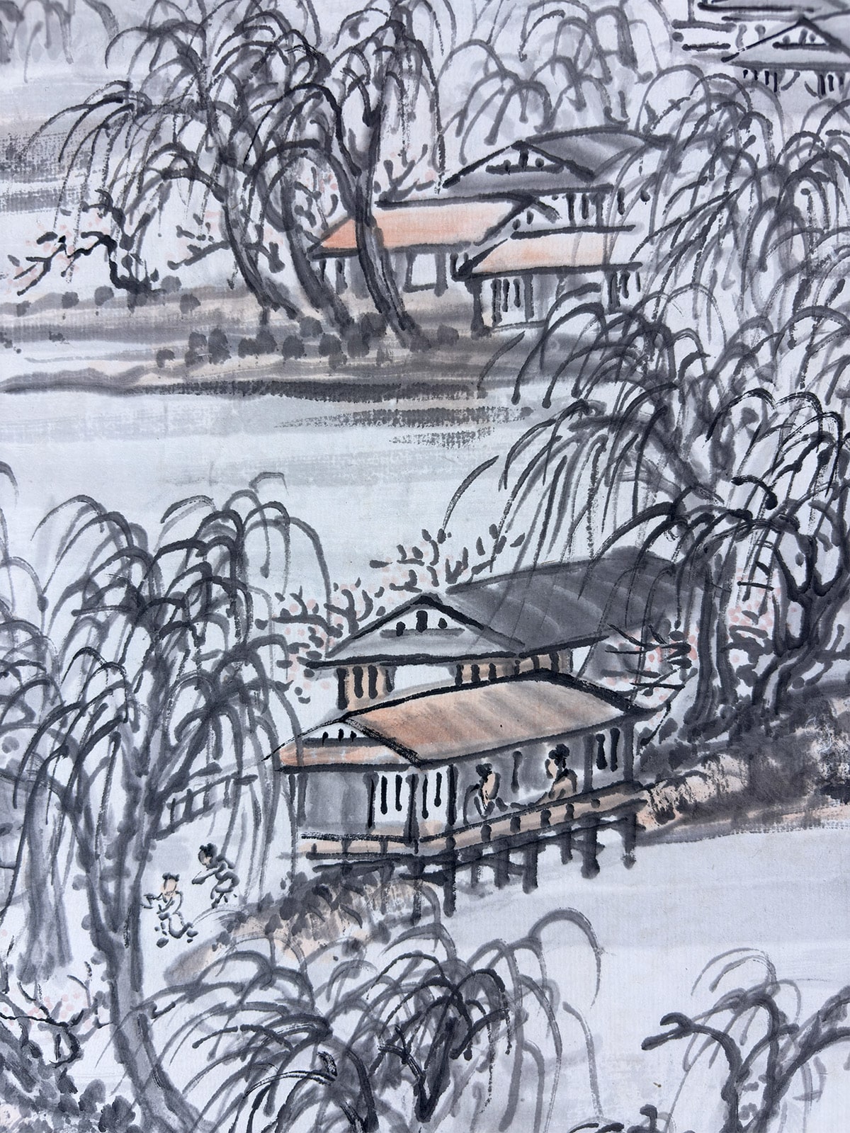 横山 雲南 (黄仲祥) 【柳塘走馬】 掛軸 詳細写真