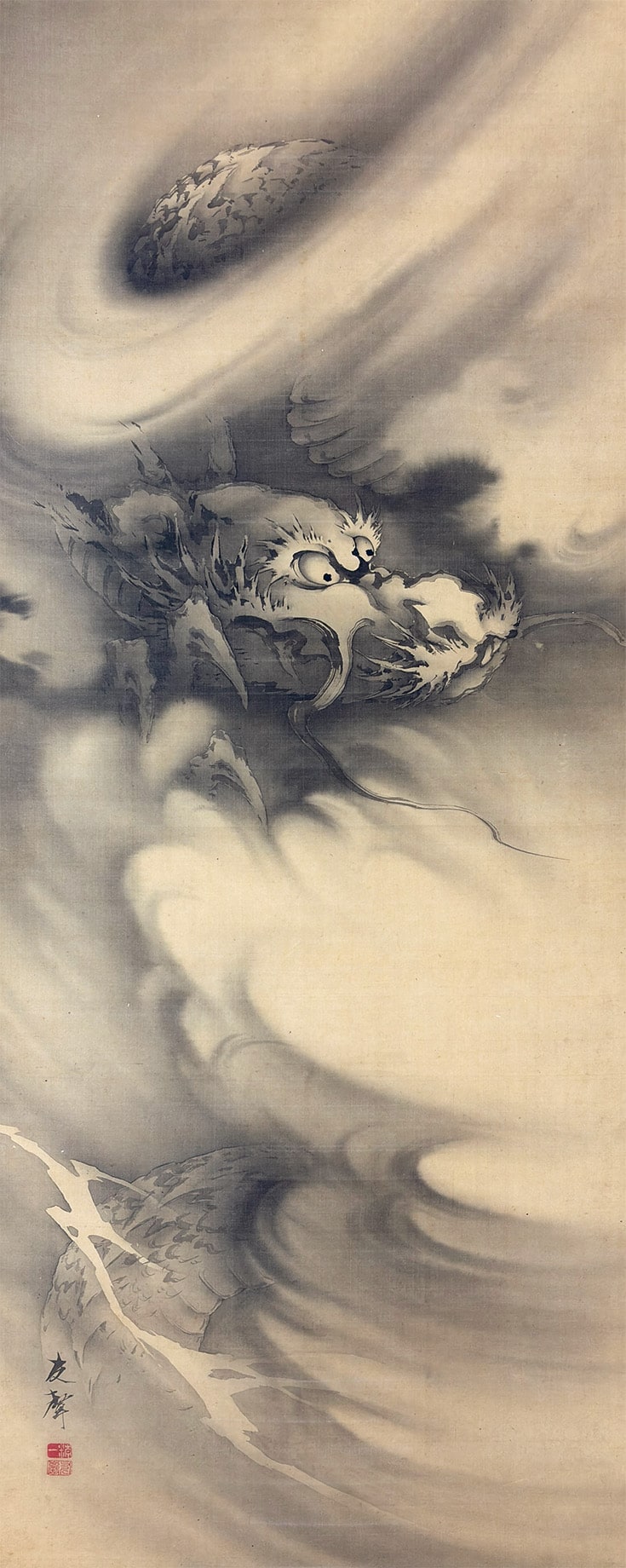 堀江 友聲 【雲龍】 掛軸 詳細写真