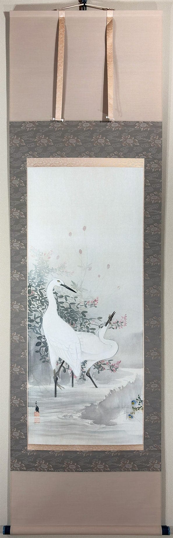 平井 呉鳳 【白鷺】 掛軸 - Hirai Gohou, Japanese hanging scroll (kakejiku)