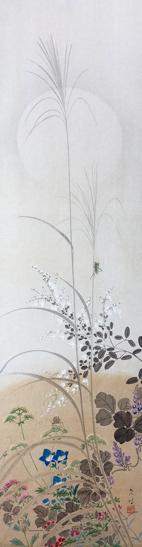 光明 【月下秋草】 掛軸 詳細写真