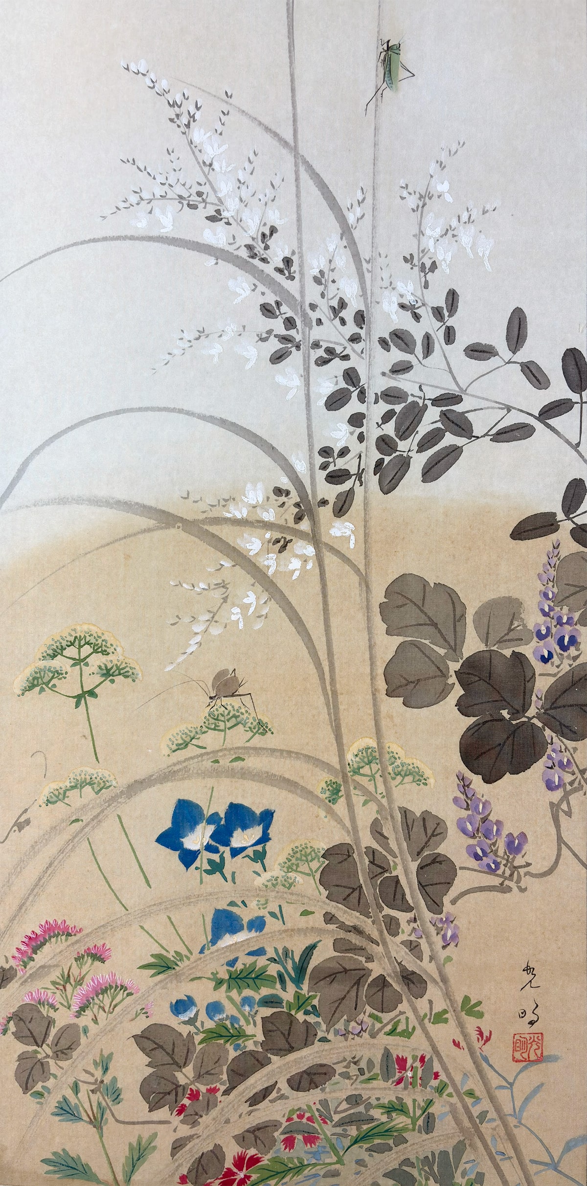 光明 【月下秋草】 掛軸 詳細写真