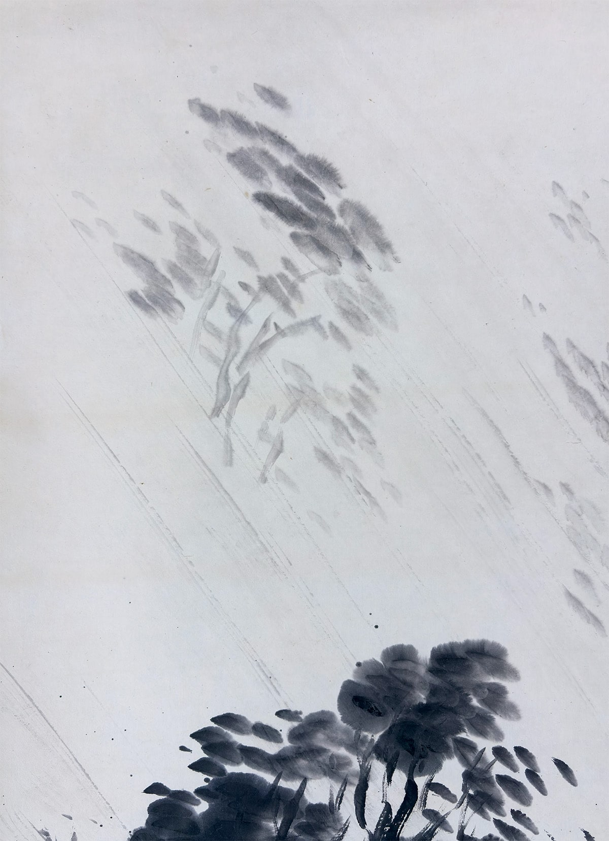 中島 菜刀 【時雨【新調表装済】】 掛軸 詳細写真