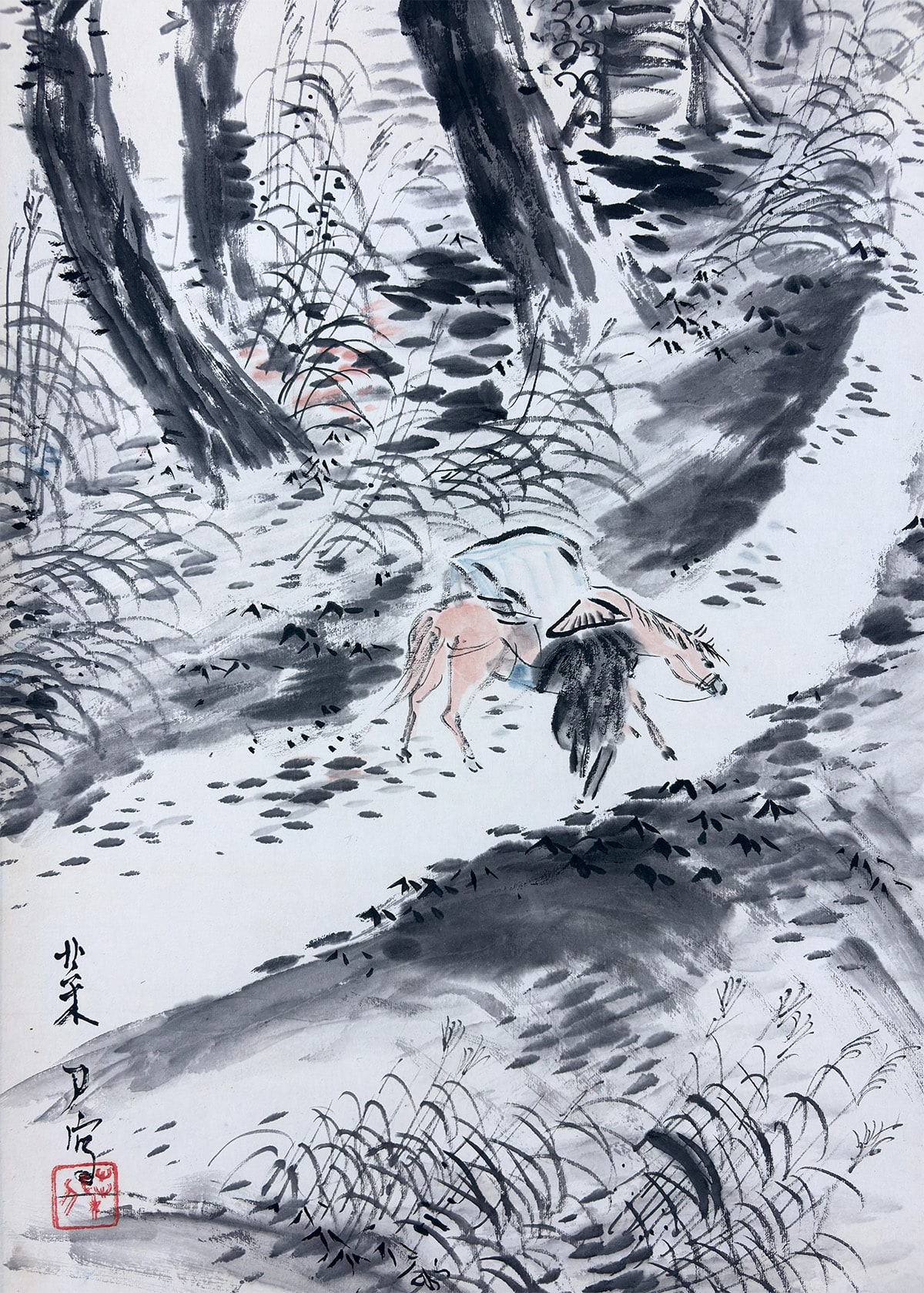 中島 菜刀 【時雨【新調表装済】】 掛軸 詳細写真