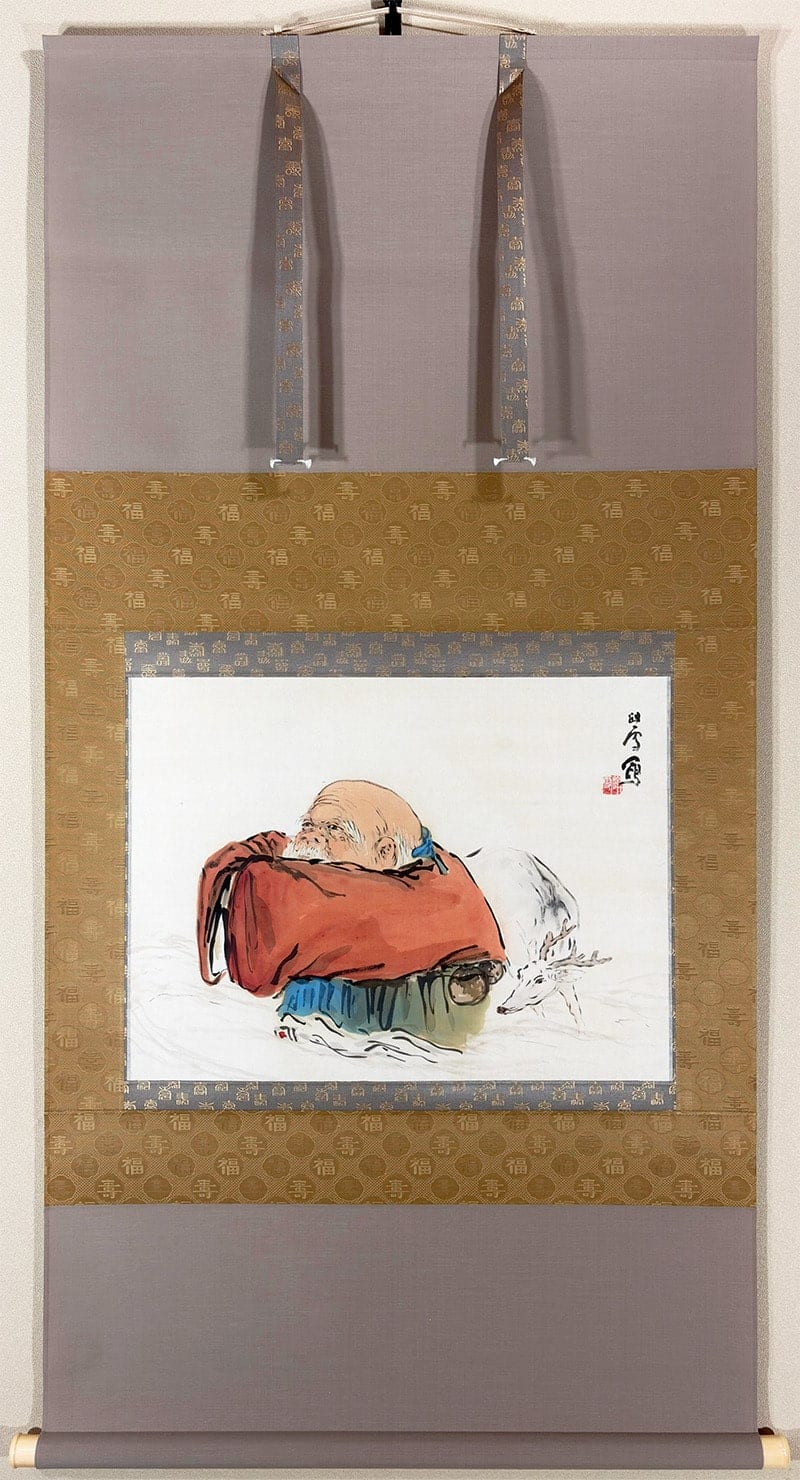 橋本 関雪 【寿星【新調表装済】】 掛軸 - Hashimoto Kansetsu, Japanese hanging scroll (kakejiku)