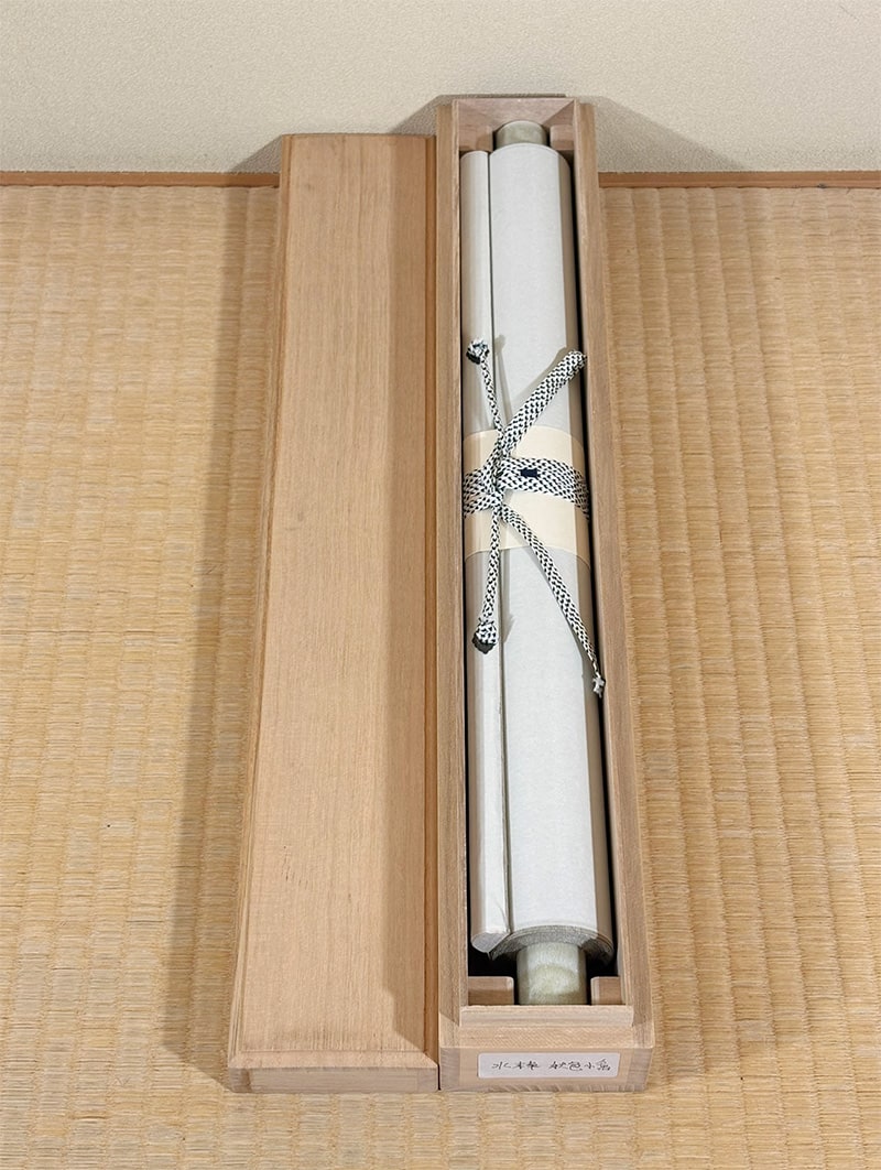 川船 水棹 【秋色小禽【新調表装済】】 掛軸 詳細写真