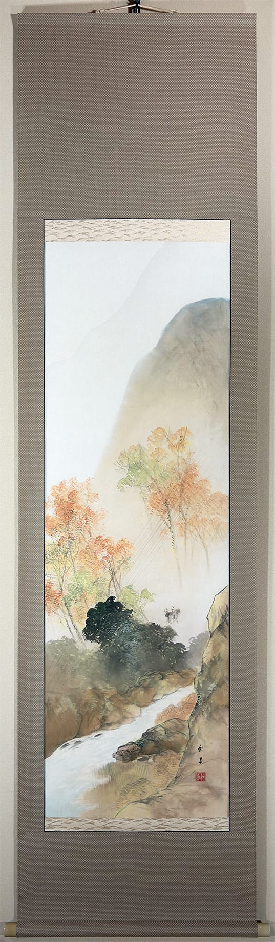 田中 紅果 【秋景山水【新調表装済】】 掛軸 - Tanaka Kouka, Japanese hanging scroll (kakejiku)