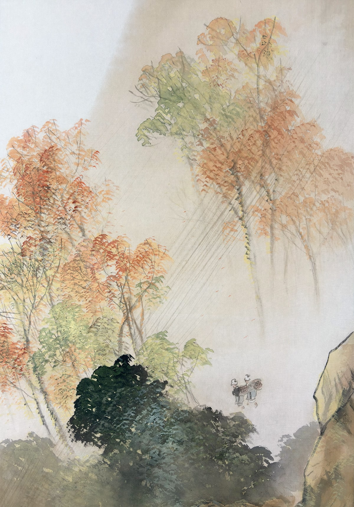 田中 紅果 【秋景山水【新調表装済】】 掛軸 詳細写真