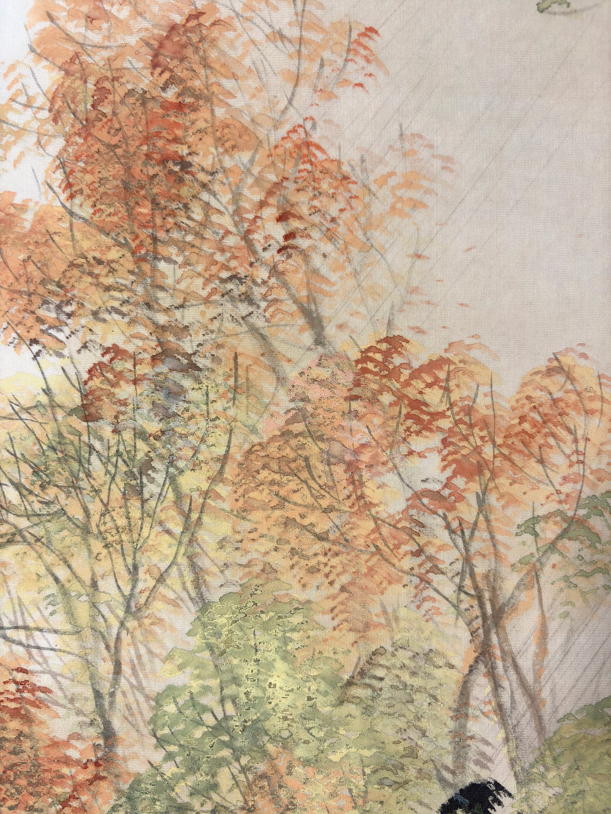 田中 紅果 【秋景山水【新調表装済】】 掛軸 詳細写真