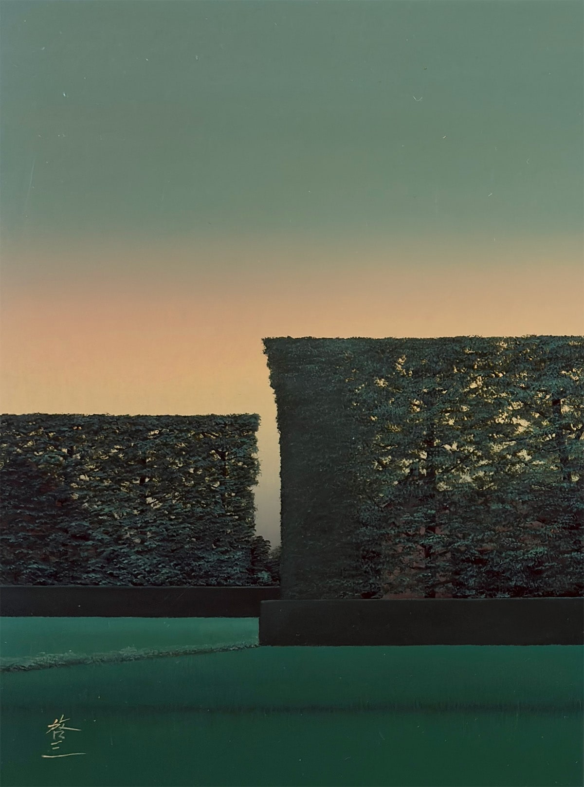 高橋 啓三 【黎明（築地松）｜額（漆彩画・M8号）】 絵画・額装 詳細写真