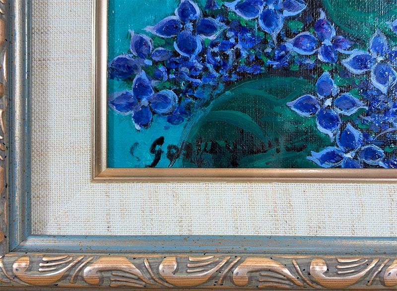 園山 幹生 【がくあじさい｜額（油彩・F4号）】 絵画・額装 詳細写真