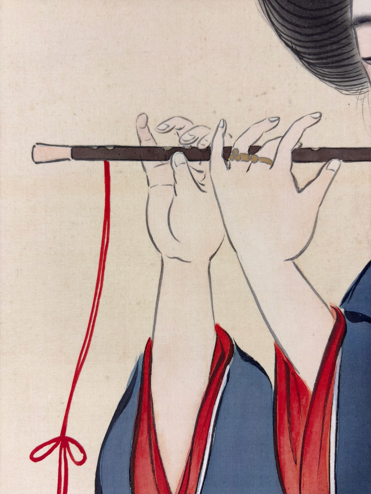 狗巻 松寿 【雅楽（美人画）】 掛軸 詳細写真