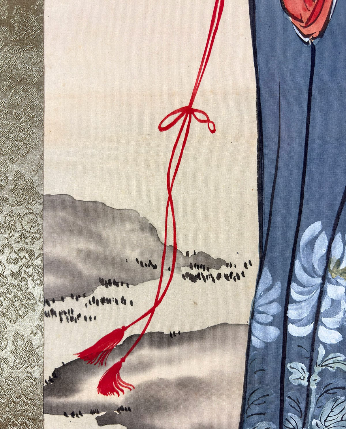 狗巻 松寿 【雅楽（美人画）】 掛軸 詳細写真