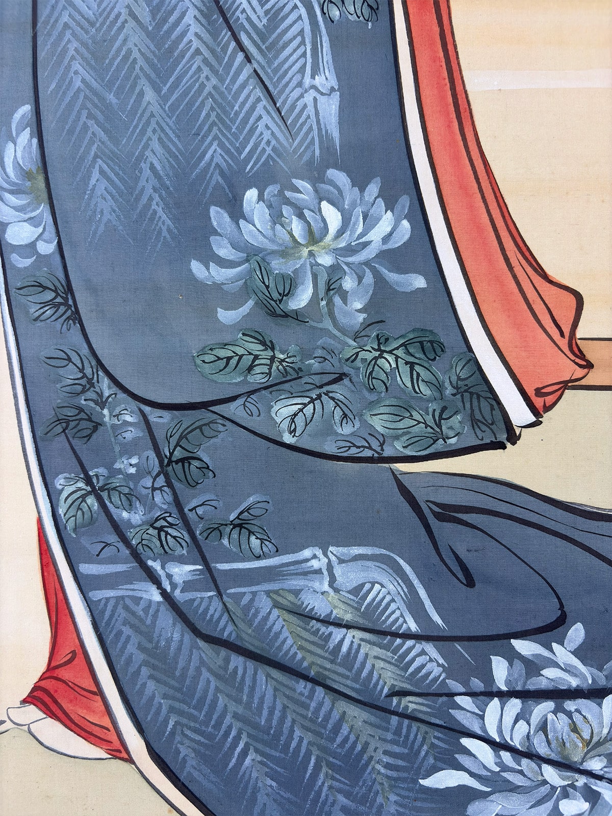 狗巻 松寿 【雅楽（美人画）】 掛軸 詳細写真