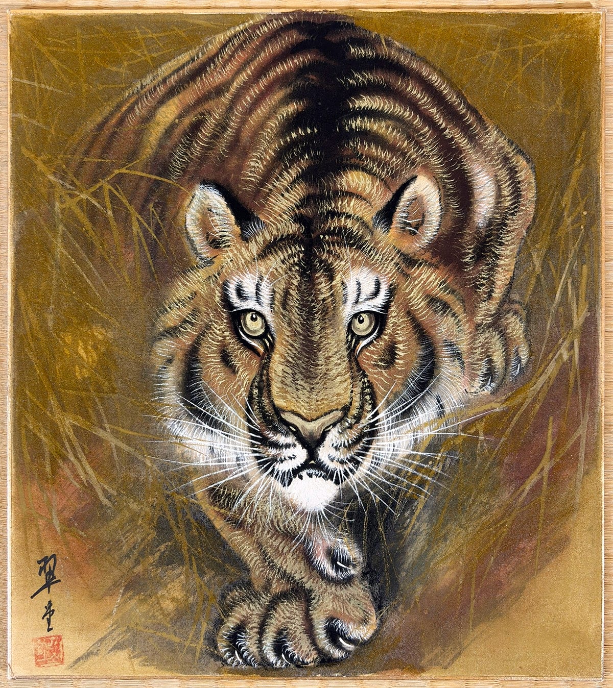 翠堂 【猛虎｜色紙】 色紙・短冊 - Japanese shikishi and tanzaku board painting