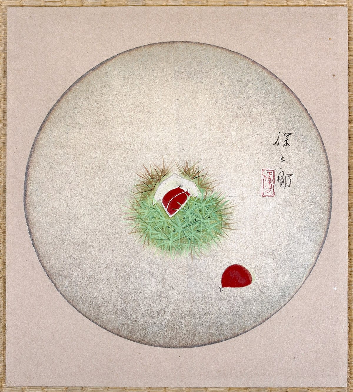 野々内 保太郎 【栗｜色紙】 色紙・短冊 - Nonouchi Yasutarou, Japanese shikishi and tanzaku board painting
