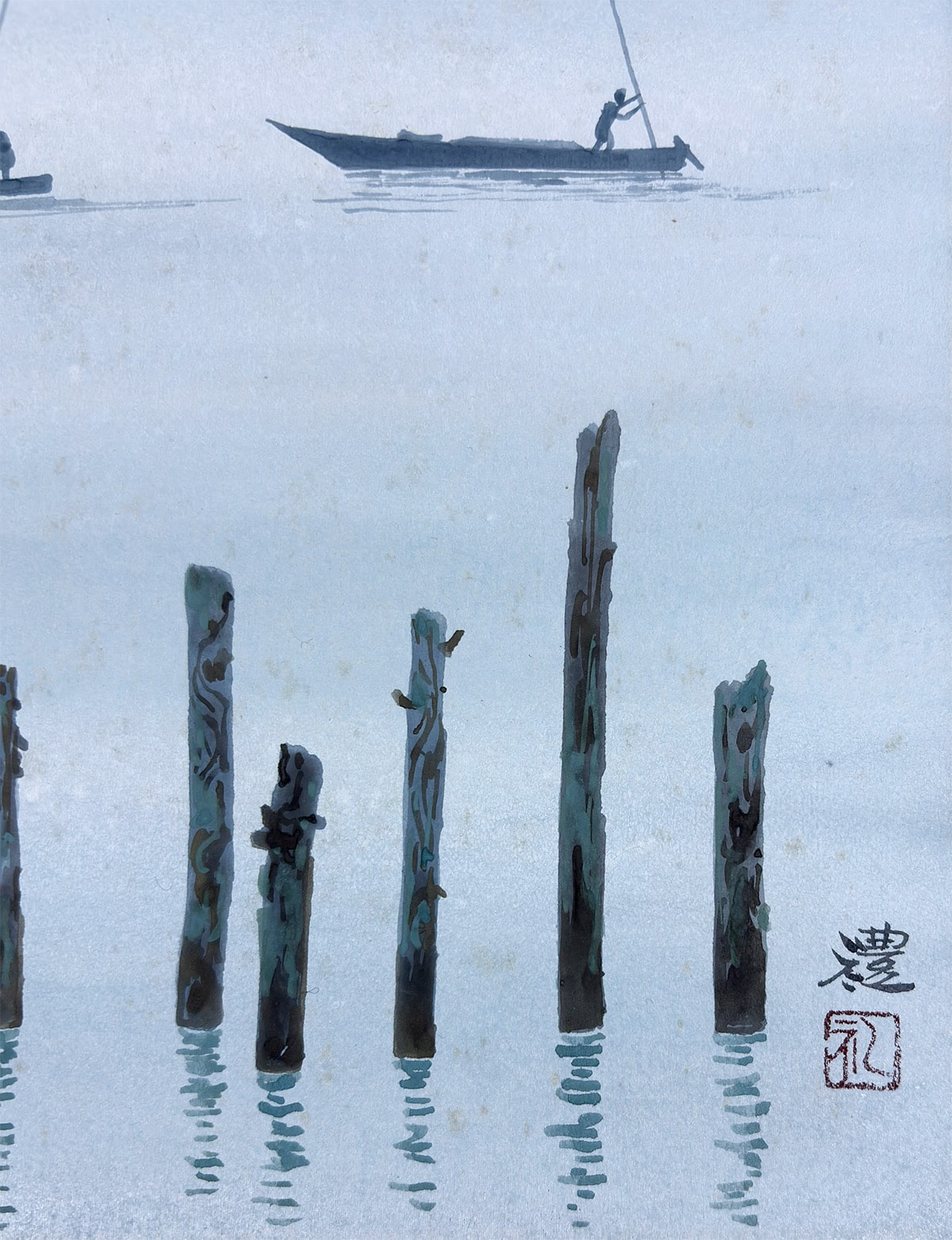 小豆沢 禮 【湖上涼風｜色紙】 色紙・短冊 詳細写真