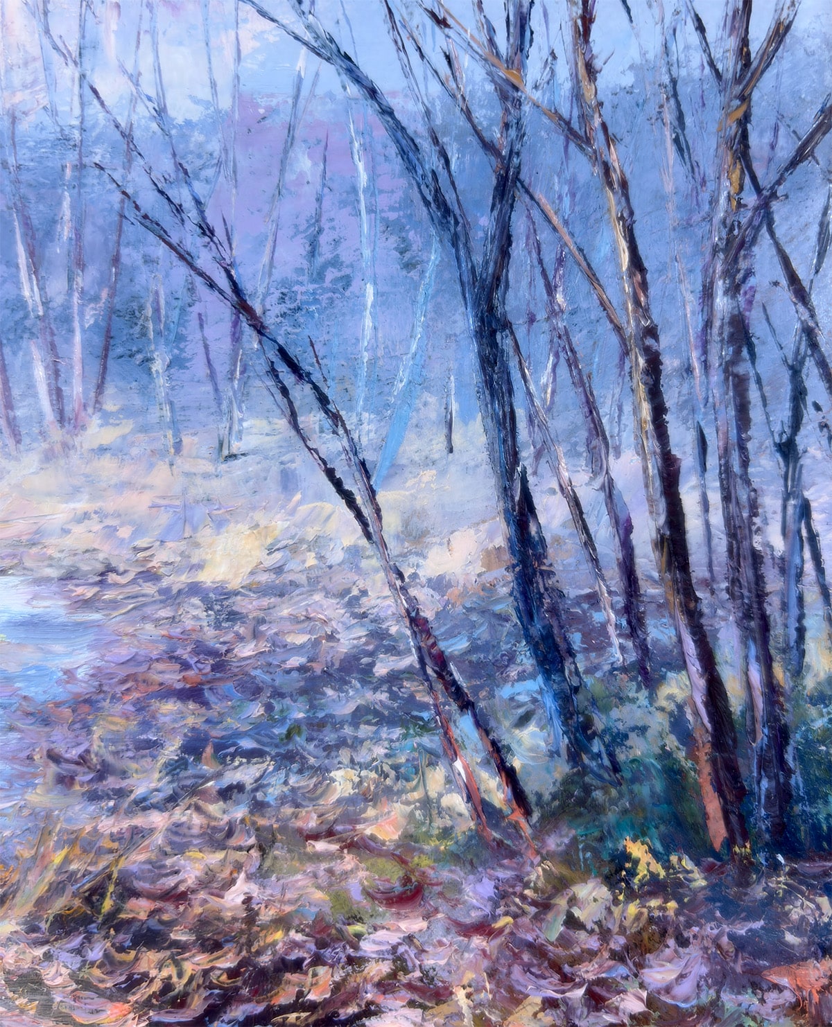 西山 晋 【落葉の小道｜額（油彩・F3号）】 絵画・額装 詳細写真