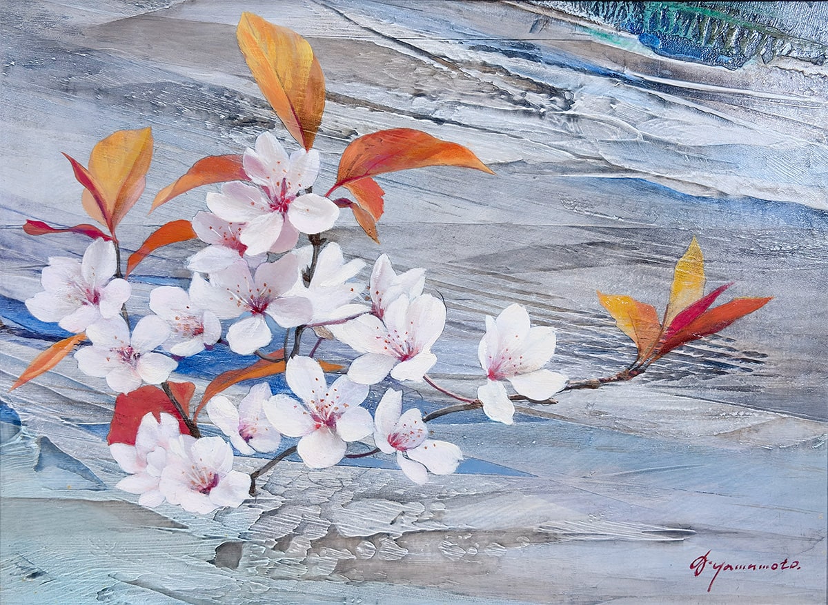 山本 順子 【山桜｜額（油彩・F4号）】 絵画・額装 詳細写真