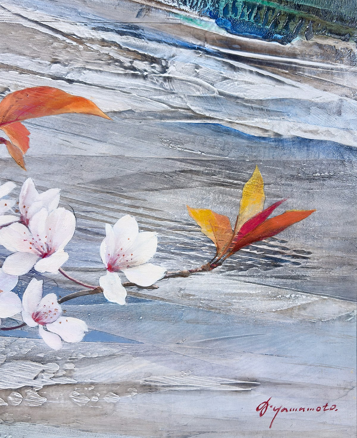 山本 順子 【山桜｜額（油彩・F4号）】 絵画・額装 詳細写真