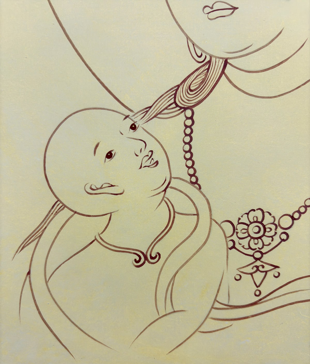 安達 不伝 【慈母観音｜額】 絵画・額装 詳細写真