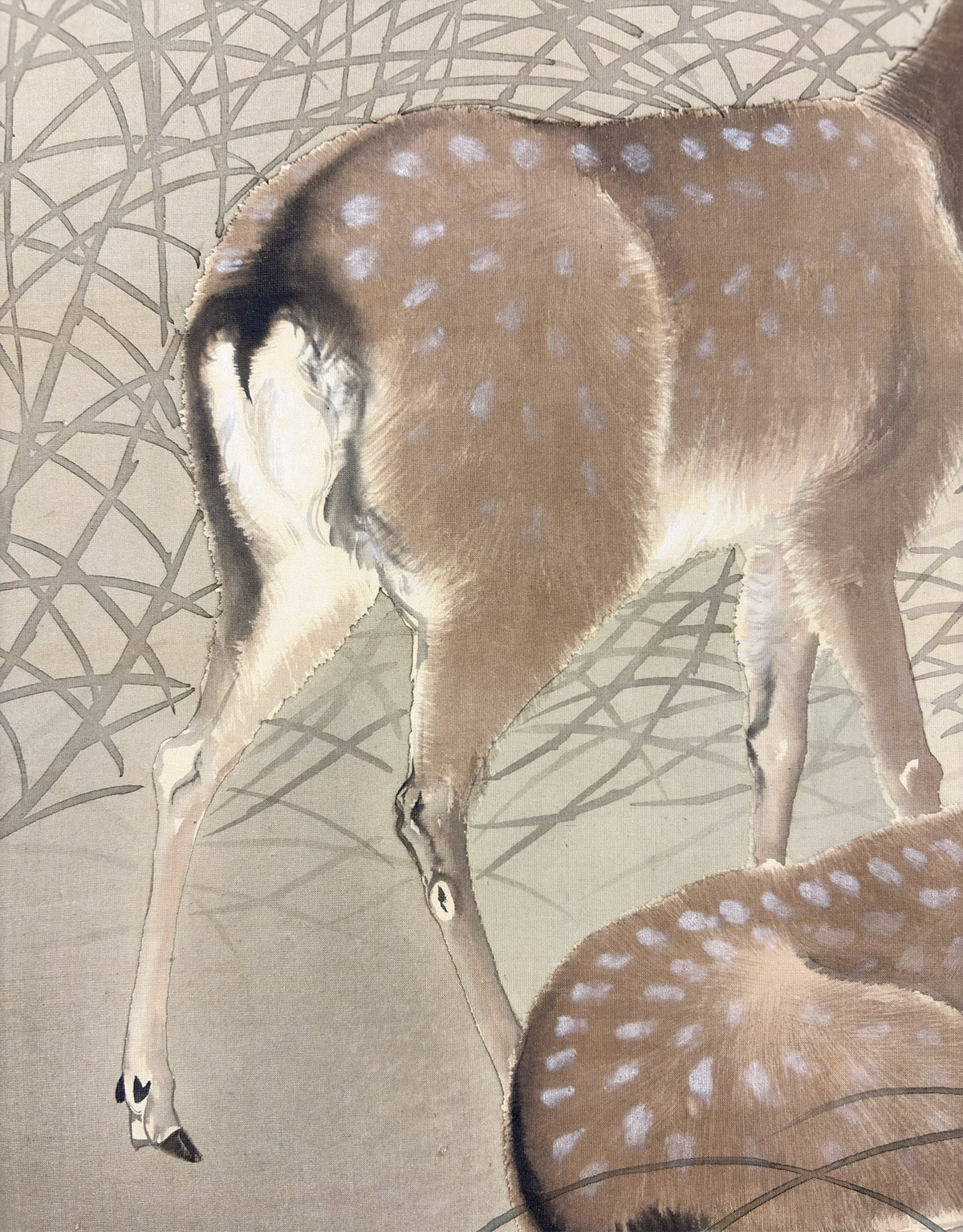 吉村 鳳柳 【麋鹿（びろく）】 掛軸 詳細写真