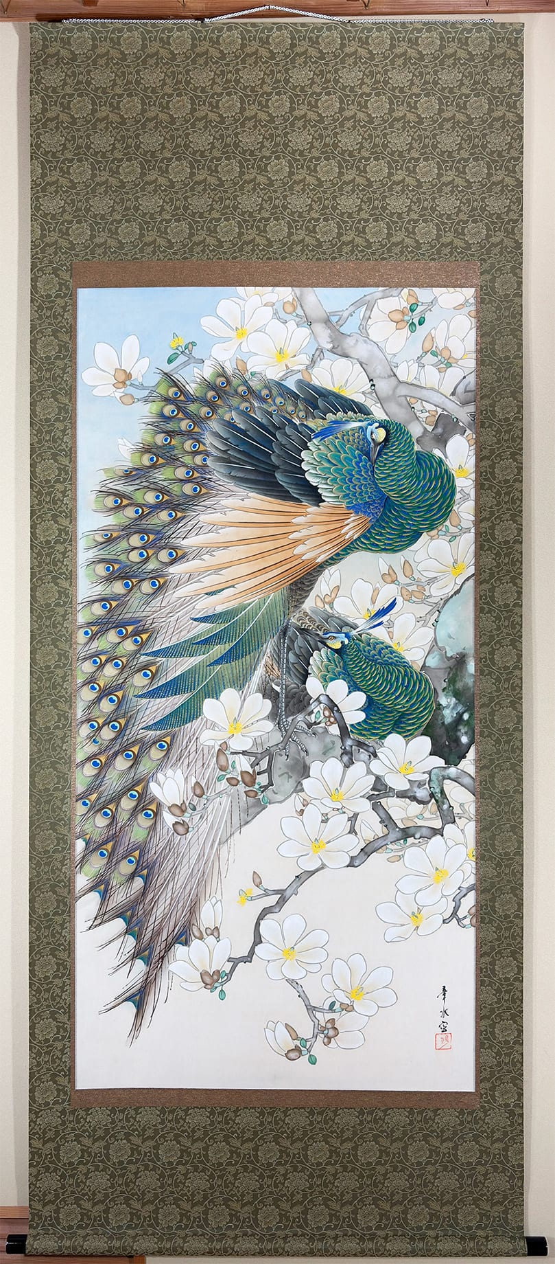 章水 【孔雀｜大幅】 掛軸 - Japanese hanging scroll (kakejiku)