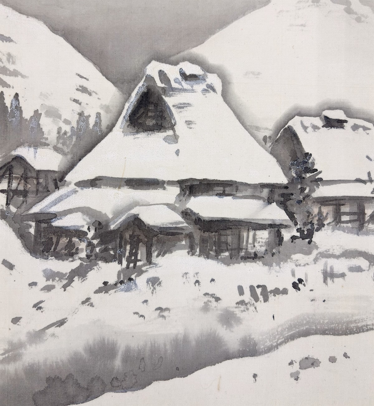 福岡 青嵐 【雪景山家｜色紙】 色紙・短冊 詳細写真