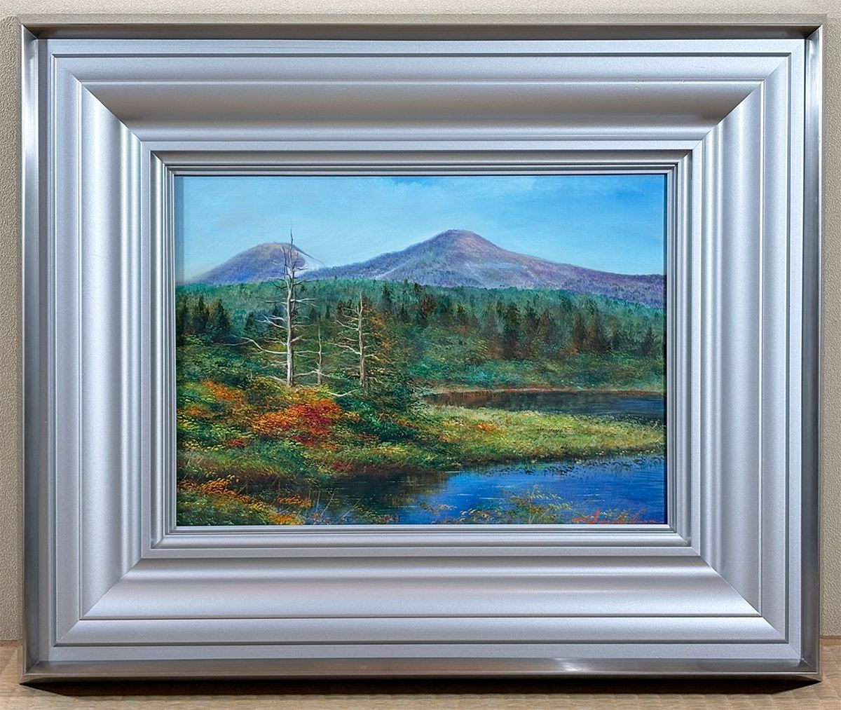 中原 真一 【八甲田山｜額（油彩・F4号）】 絵画・額装 - Nakahara Shinichi, Japanese framed painting