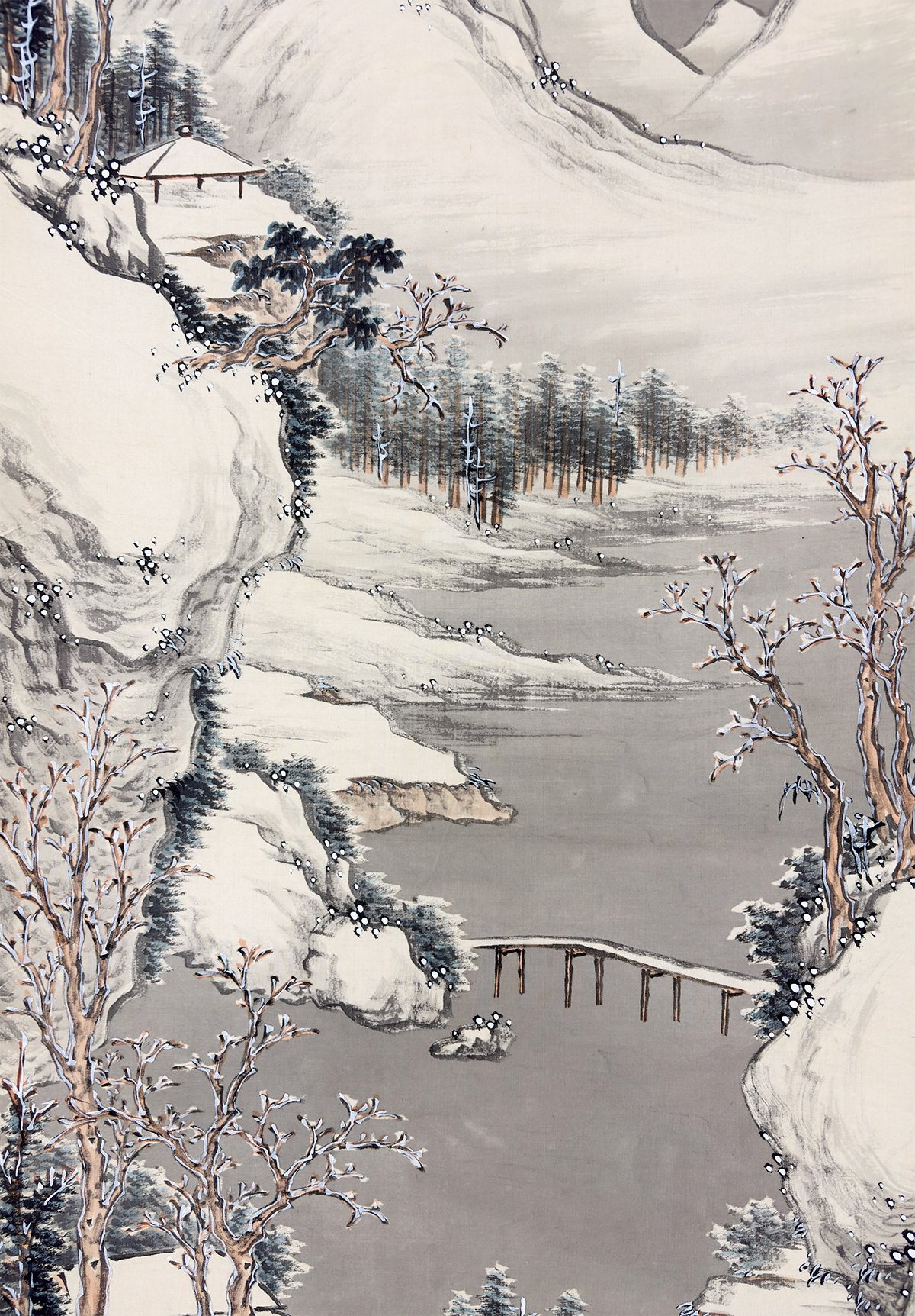 桜井 雲洞 【雪景山水】 掛軸 詳細写真