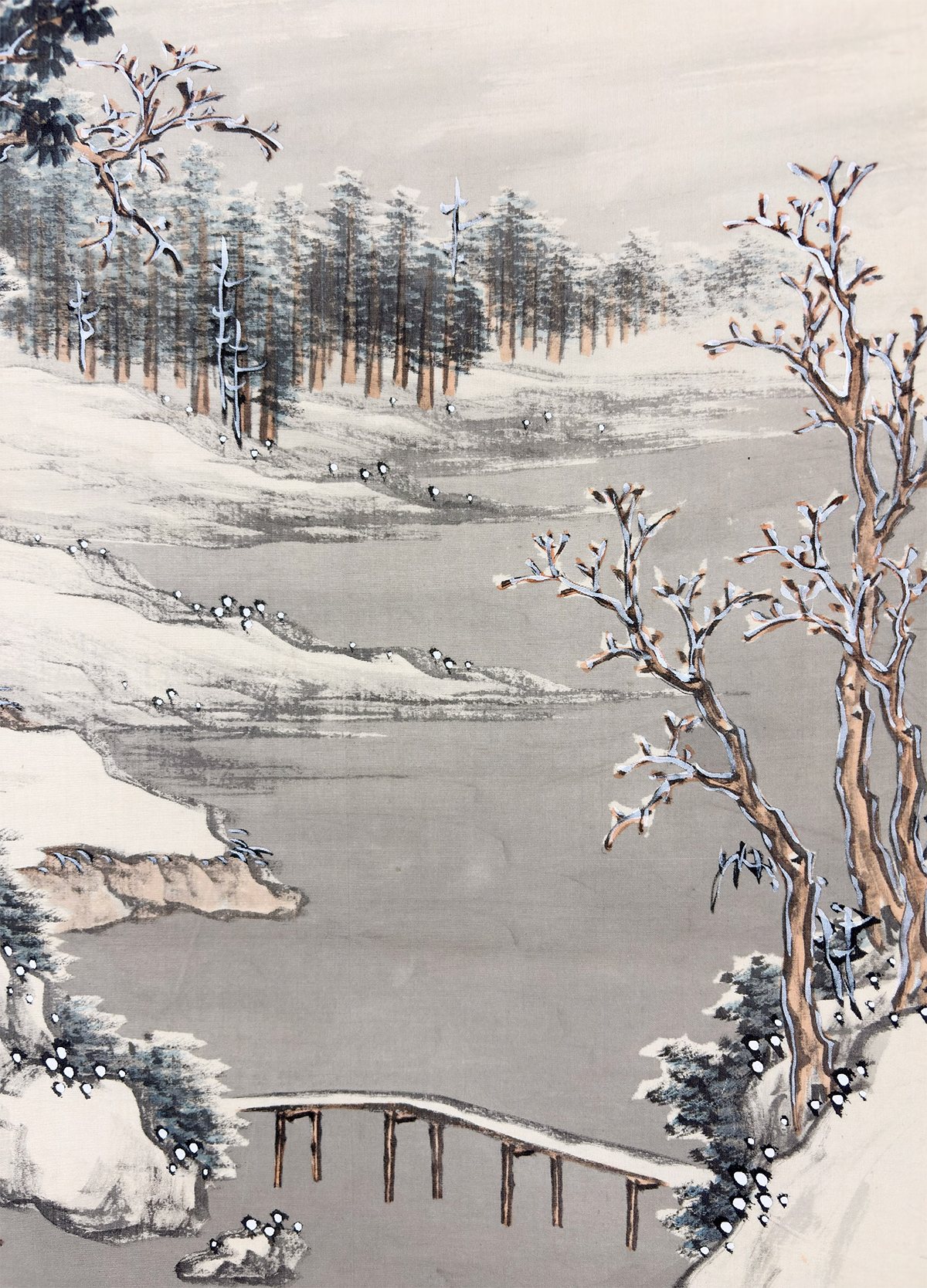 桜井 雲洞 【雪景山水】 掛軸 詳細写真
