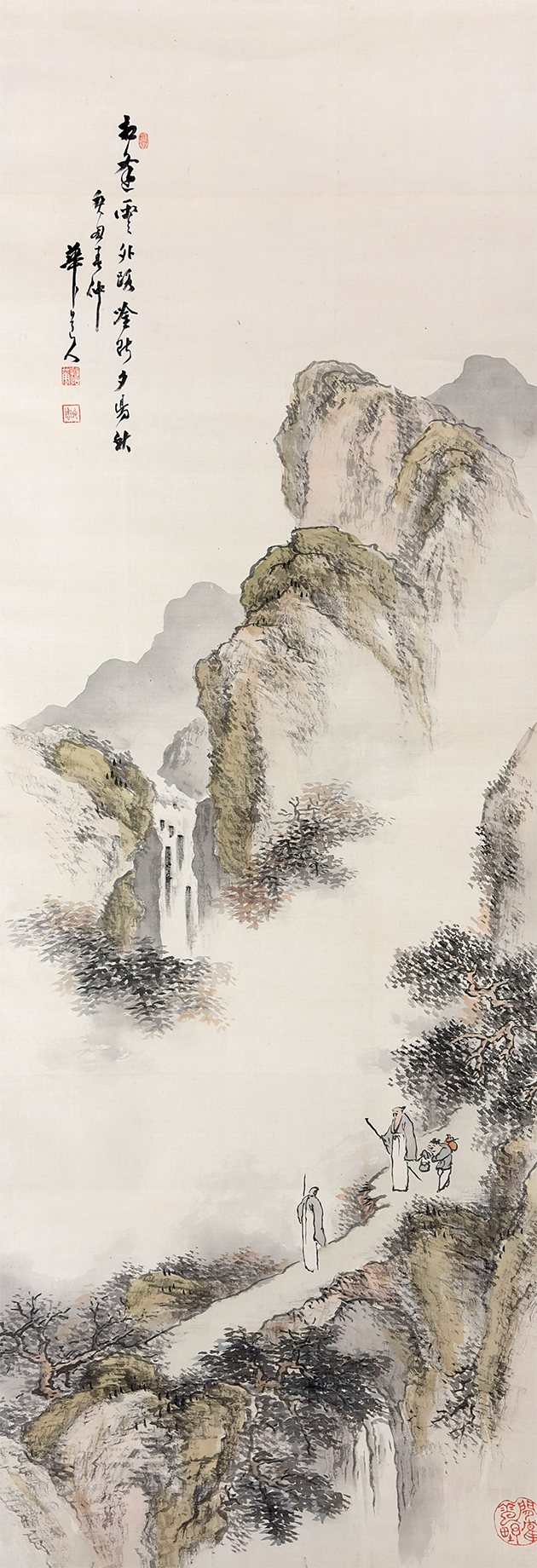 黒部 拈華 【秋景山水】 掛軸 詳細写真