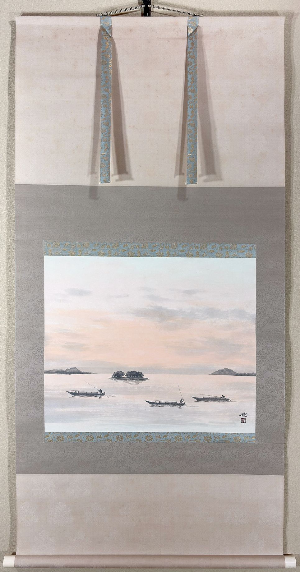 小豆沢 禮 【夕映】 掛軸 - Azukizawa Rei, Japanese hanging scroll (kakejiku)