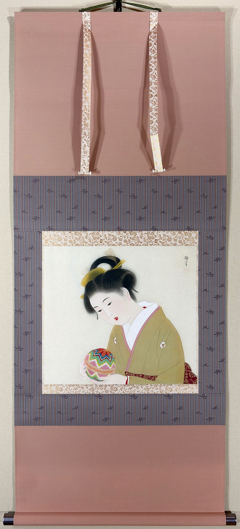 勝田 哲 【手毬】 掛軸 - Katsuda Tetsu, Japanese hanging scroll (kakejiku)