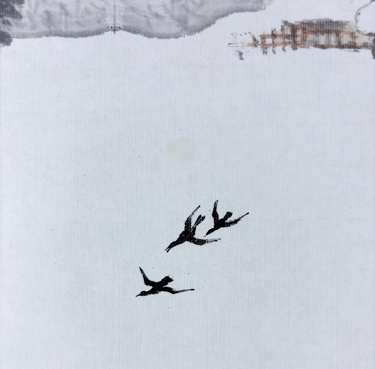 田村 石堤 【雪景山水｜大幅】 掛軸 詳細写真