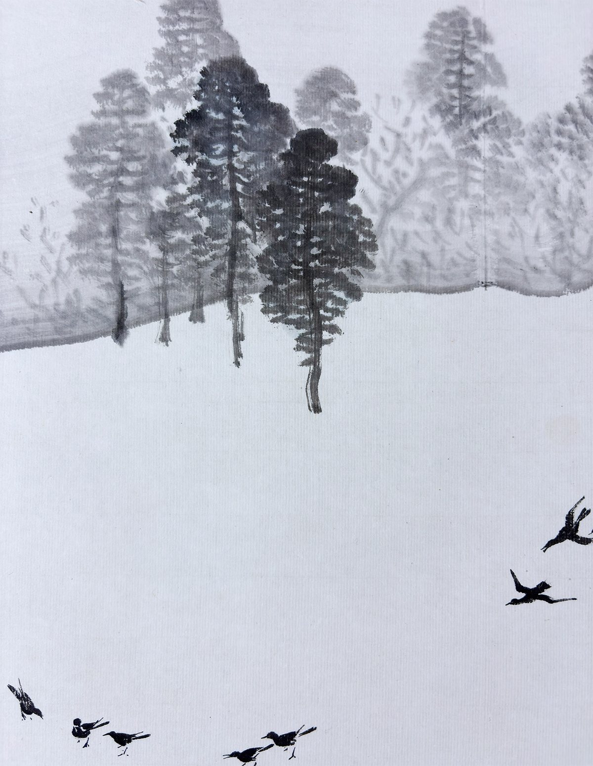 田村 石堤 【雪景山水｜大幅】 掛軸 詳細写真